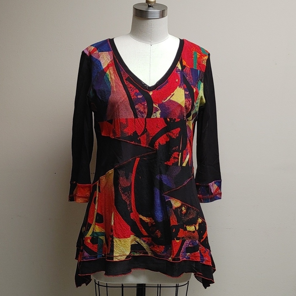 Lior Paris Mesh 3/4 Sleeve V-Neck M